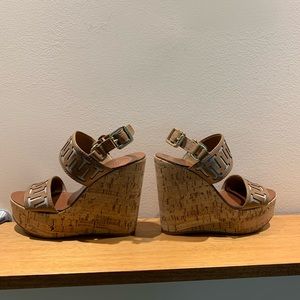 Tory Burch Wedge Sandals sz 5 M. Made in Brazil